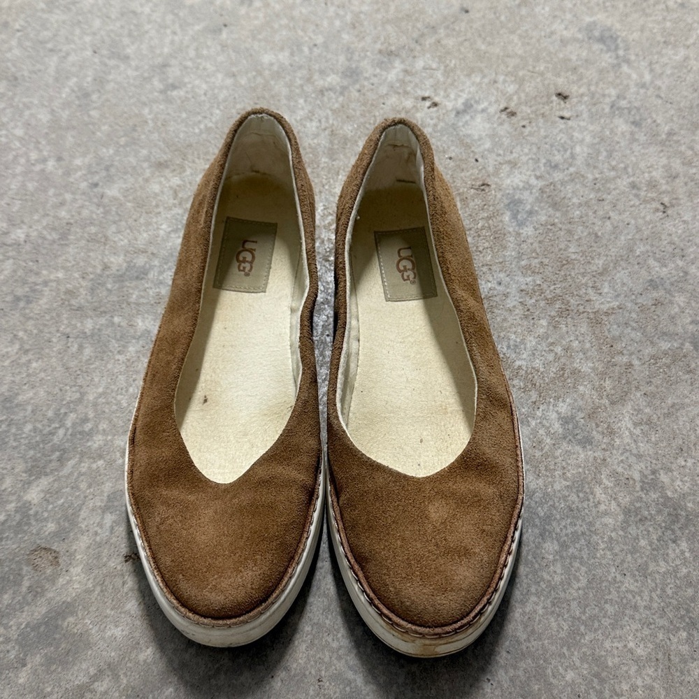 UGG Kammi Suede Slip On Flat Shoe Chestnut 7.5